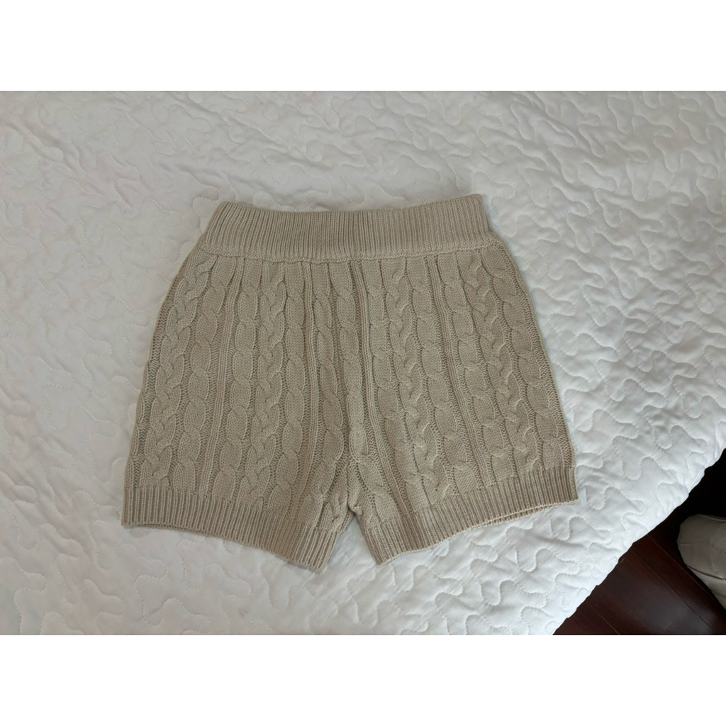 GRL Knit กางเกงไหมพรมขาสั้นทอลาย แบรนด์ญี่ปุ่นมือสอง