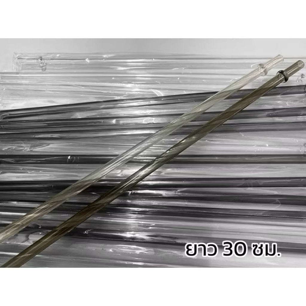 หลอดดูดน้ำ 30 cm. มีข้อ หลอดพลาสติกแข็ง หลอดtryso หลอดแก้วเยติ ปากหลอดประมาณ0.6มิล ขนาด 30 ซม. มีพลาสติกห่อหุ้มหลอด - รูปที่ 2