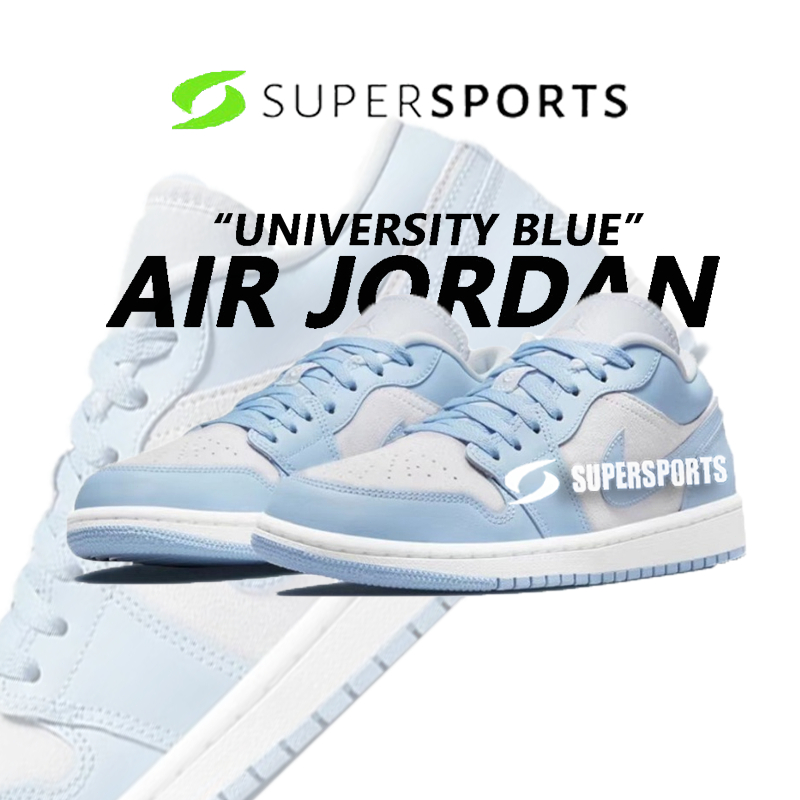 🌸ประกันของแท้🌸 Jodan Air Jodan 1 low "university blue" รองเท้าผ้าใบหุ้มส้นต่ำ แบบยูนิเซ็กส์ DC0774-0