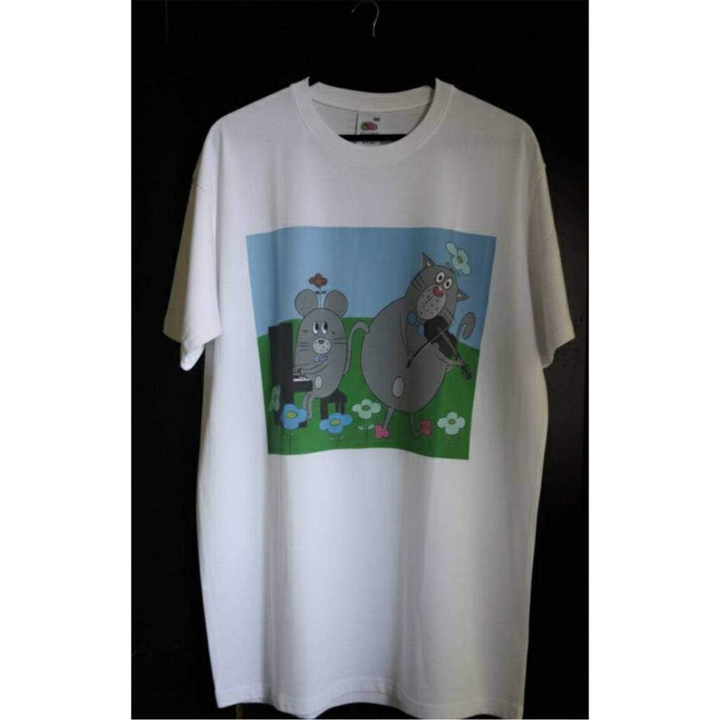 เสื้อยืดคอตตอนสกรีนลายการ์ตูนน่ารักๆ T-Shirt Cartoon Music Art Cotton 100% รหัสCT003 เนื้อผ้านิ่ม ใส