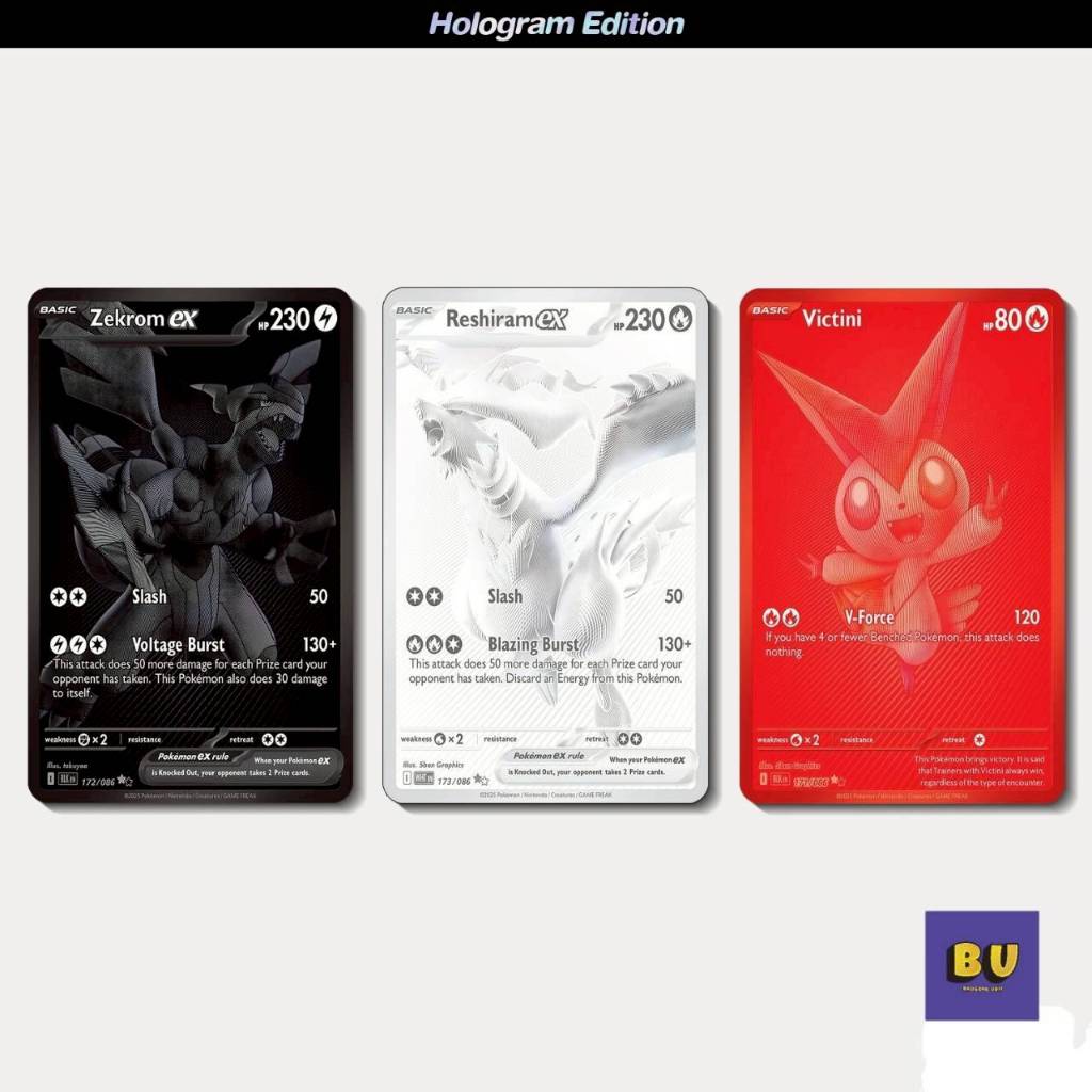 [ส่งฟรี] สติกเกอร์สำหรับติดบัตรATM BTS VISA[ STICKER SKIN CARD ]ลาย: Pokemon TCG Black & White โปเกมอนการ์ด:BU พรีเมี่ยม