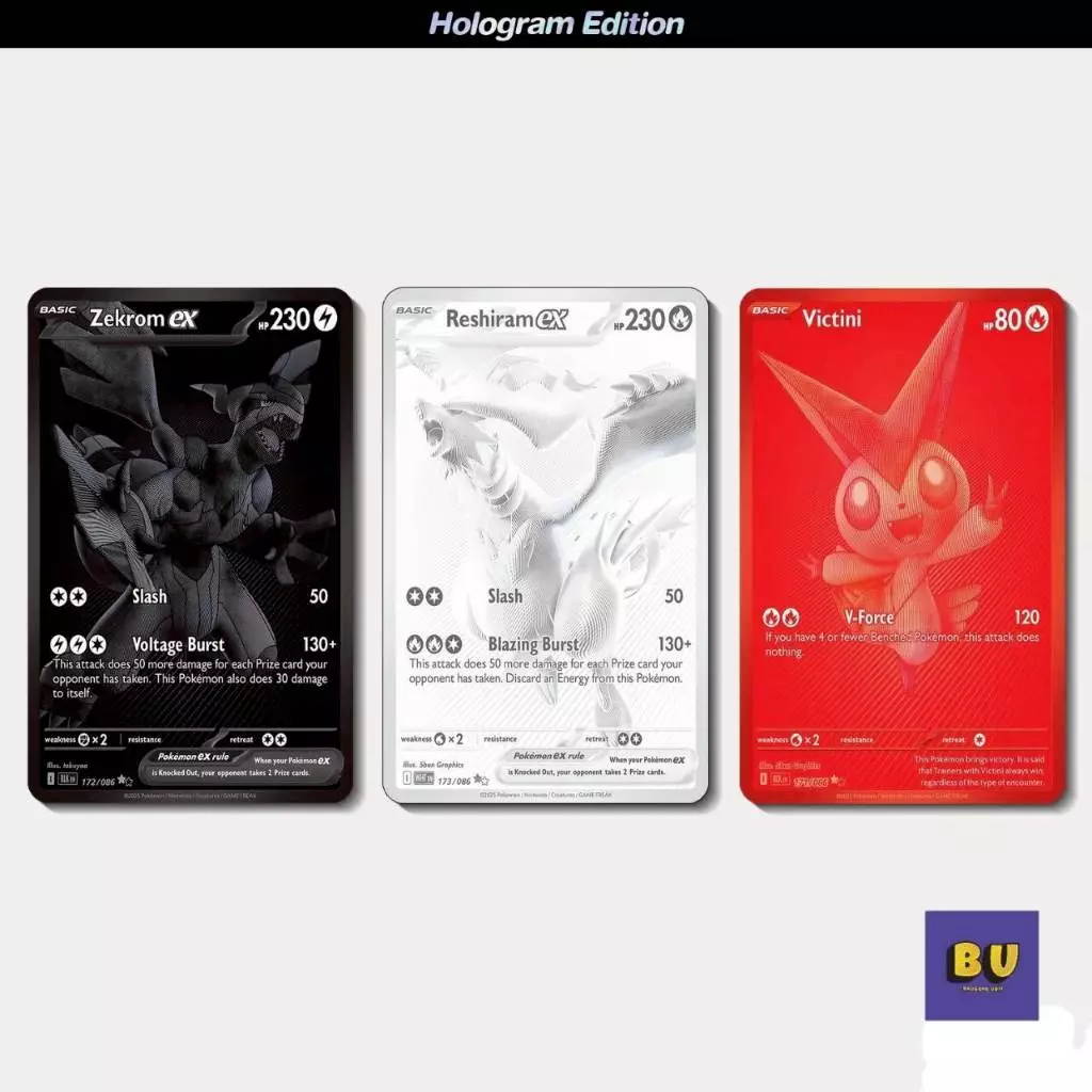 [ส่งฟรี] สติกเกอร์สำหรับติดบัตรATM BTS VISA[ STICKER SKIN CARD ]ลาย: Pokemon TCG Black & White โปเกมอนการ์ด:BU พรีเมี่ยม