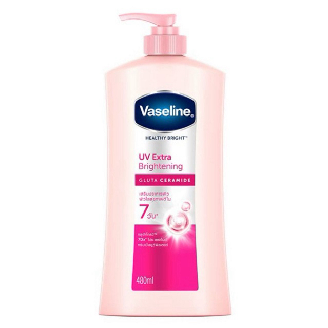 [1แถม1] Vaseline GlutaGlow Lotion วาสลีน โลชันบำรุงผิว UV Extra Brightening 480ml 2 ขวด ราคา ถูกที่สุด ดีลบีเคเค แกลเลอรีภาพที่ 2