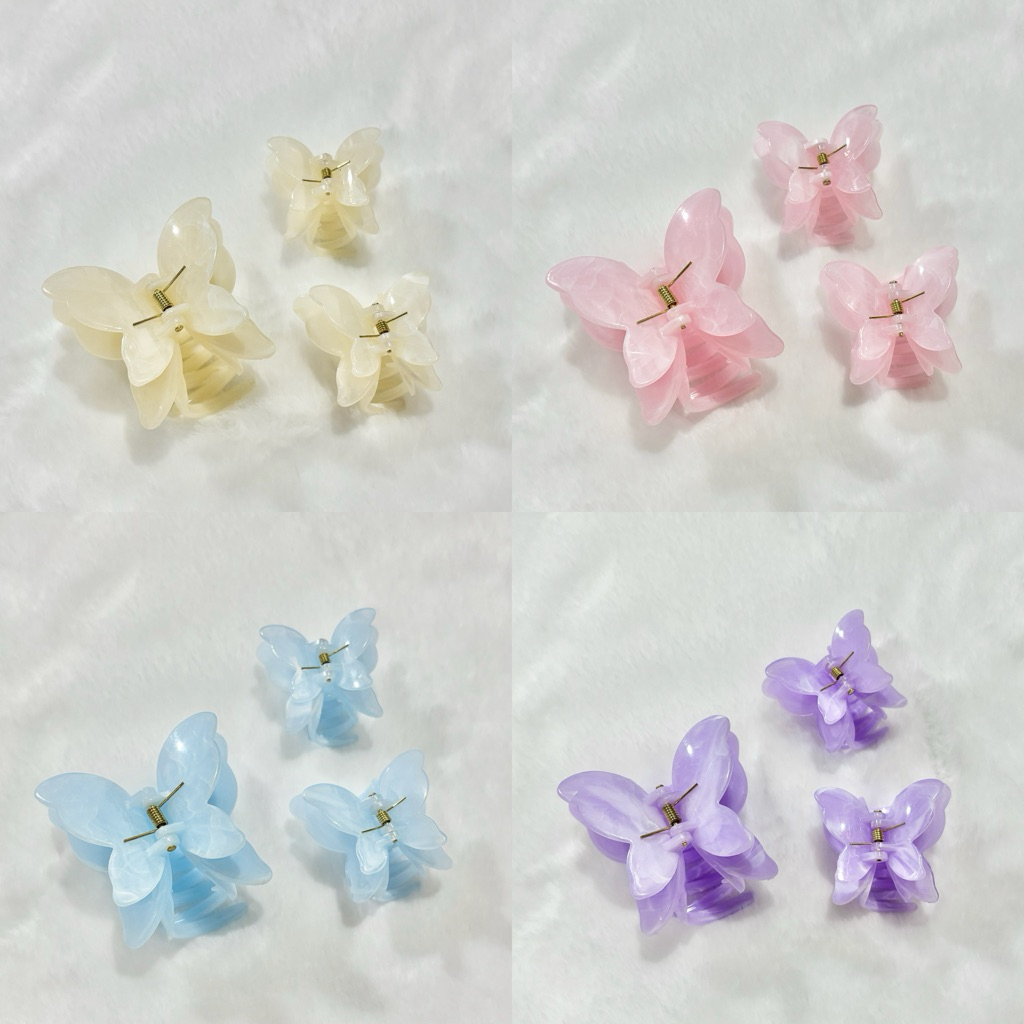 (เซ็ท 3 ชิ้น) กิ๊บงับอะคริลิค สีหวานผสมนมละมุน ติดตกแต่งผม ติดเก็บผม