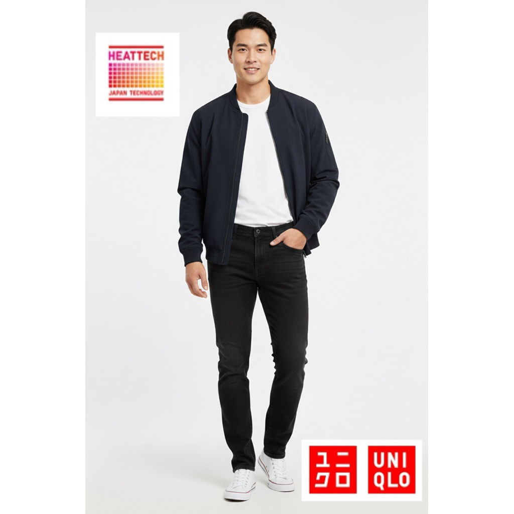 กางเกงยีนส์กันหนาว Uniqlo Heattech Men Size:เอว34-36 ยีนส์ยืด