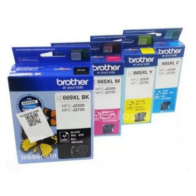 ตลับหมึกอิงค์เจ็ท LC-669XL Black LC-665XL 669 665 (Cyan/Magenta/Yellow) ของแท้ 4 สี