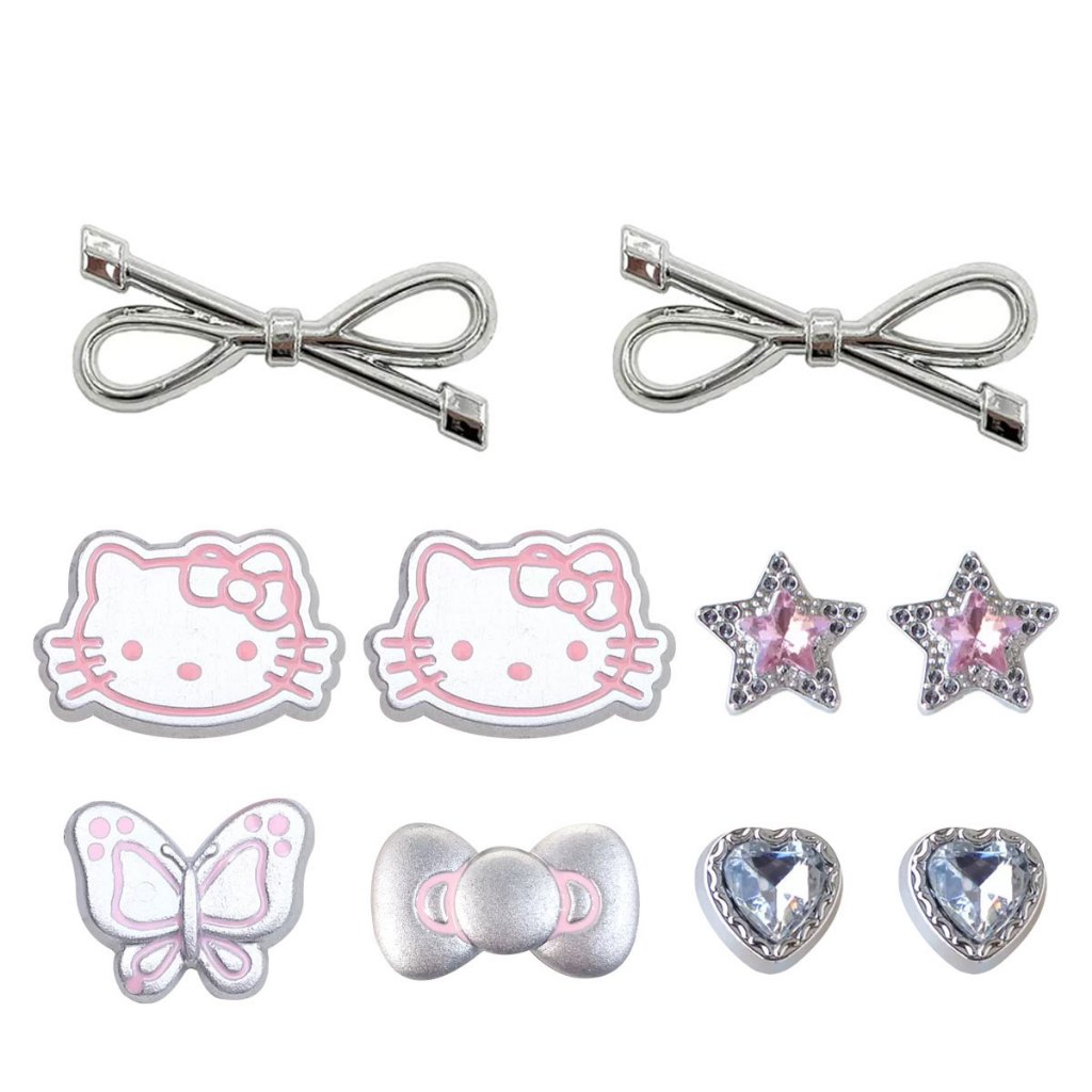 ตัวติดรองเท้า การ์ตูนแมวน่ารัก 10 ชิ้น ของตกแต่งรองเท้าหยอดรู แบบ DIY วัสดุ ABS - รูปที่ 6