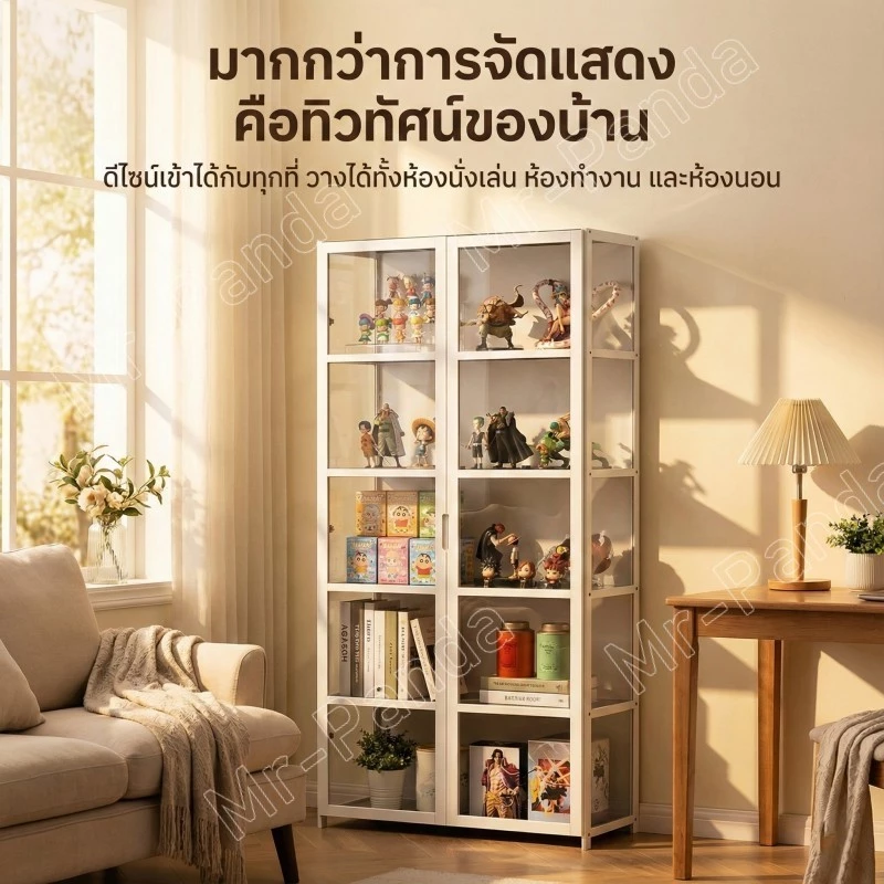 ตู้กระจก ตู้โชว์กระจก ตู้เก็บของ ตู้โชว์โมเดล ตู้โชว์สินค้า โชว์ของเล่น ของสะสม กันฝุ่นกันความชื้น ทำโดยไม้ไผ่ธรรมชาติ thumbnail 4