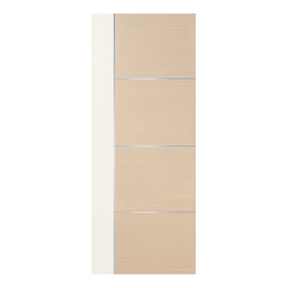 ECO-DOOR ประตูภายใน WPC ปิดผิว PVC WP4 80X200 ซม. สีครีม ทูโทน ไม่เจาะลูกบิด จัดส่งโดย HomePro