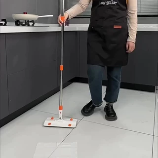 ไม้ถูพื้น ไม้ถูดันฝุ่น lazy mop ใช้แล้วทิ้ง มีกระดาษเปียก/กระดาษแห้ง เข้าได้ทุกซอกทุกมุม