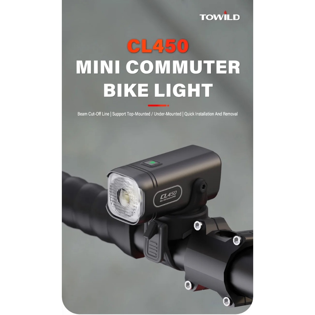 ไฟจักรยาน TOWILD 450LM Mini LED  IPX6