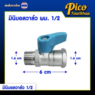 มินิบอลวาล์ว ซันว่า Sanwa ขนาด 1/2" 2ทาง ผม. ผผ. 3ทาง ผมผ. ผผผ. 4 หุน