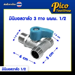มินิบอลวาล์ว ซันว่า Sanwa ขนาด 1/2" 2ทาง ผม. ผผ. 3ทาง ผมผ. ผผผ. 4 หุน