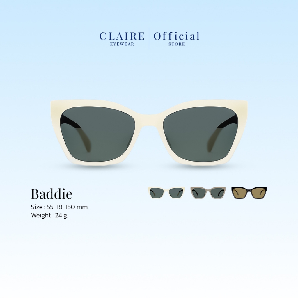 CLAIRE : (BD) แว่นกันแดด รุ่น Baddie แว่นกันแดด UV400