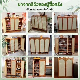 (ราคาพิเศษจากโรงงาน )ตู้ใส่รองเท้าไม้ ตู้รองเท้านอกบ้าน ชั้นวางรองเท้า กันฝุ่น กันน้ำกันแดด ทำโดยไม้ไผ่ธรรมชา