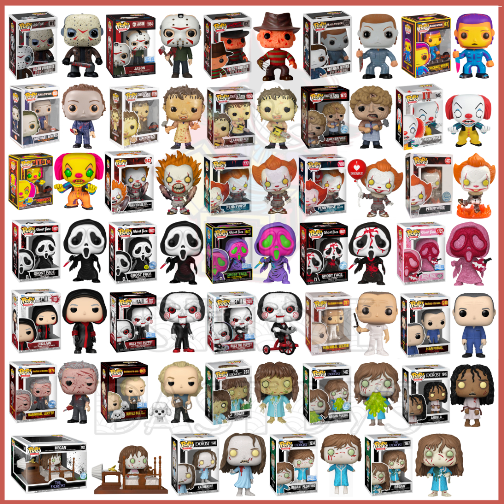 {PRE-ORDER} Funko Pop! MOVIES : Horror, Halloween, Chainsaw, Friday13th, Freddy, IT, Ghost Face, Saw