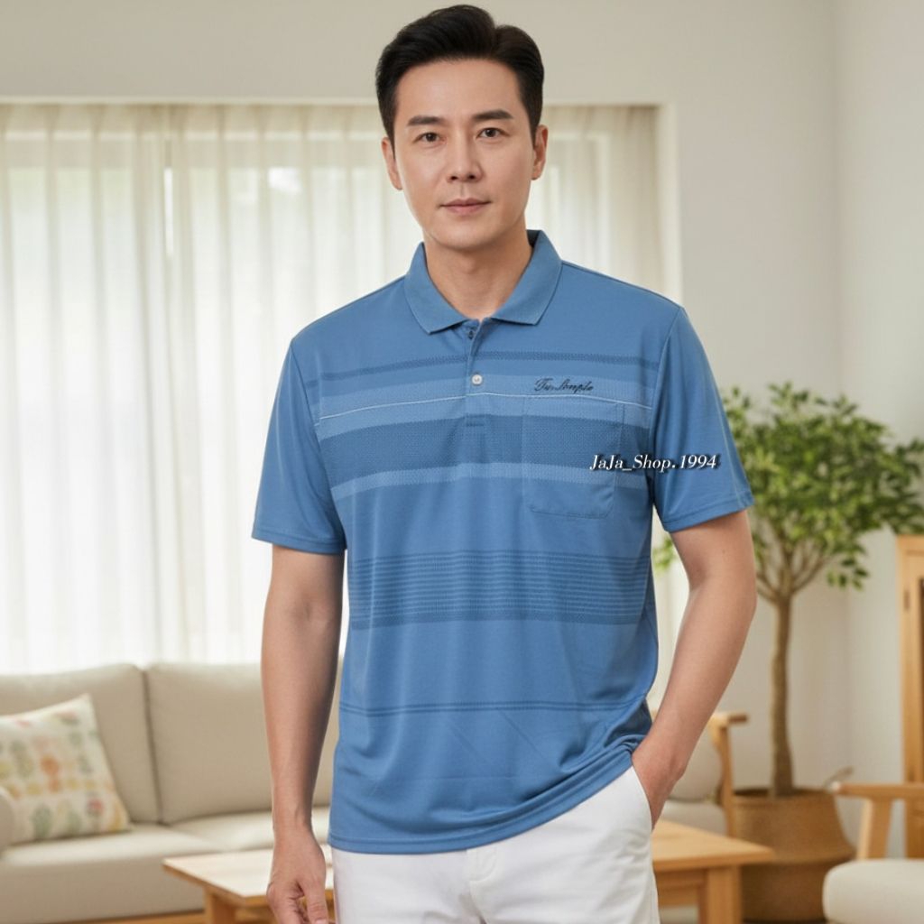 เสื้อโปโลผ้าพิมพ์ลาย เนื้อผ้าอย่างดี งานตัดเย็บอย่างดี มีกระเป๋าเสื้อใช้งานได้จริงลายสวยใส่แล้วเท่ดูดี - รูปที่ 4