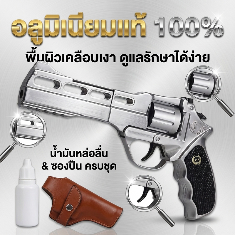 ปืนลูกโม่ยิงโลหะ8090 สไตล์เรโทร ปืนของเล่นเด็ก ปืนของเล่นยิงเอฟเฟกต์เสียงสไตล์เรโทรสำหรับเด็กผู้ชาย - รูปที่ 3