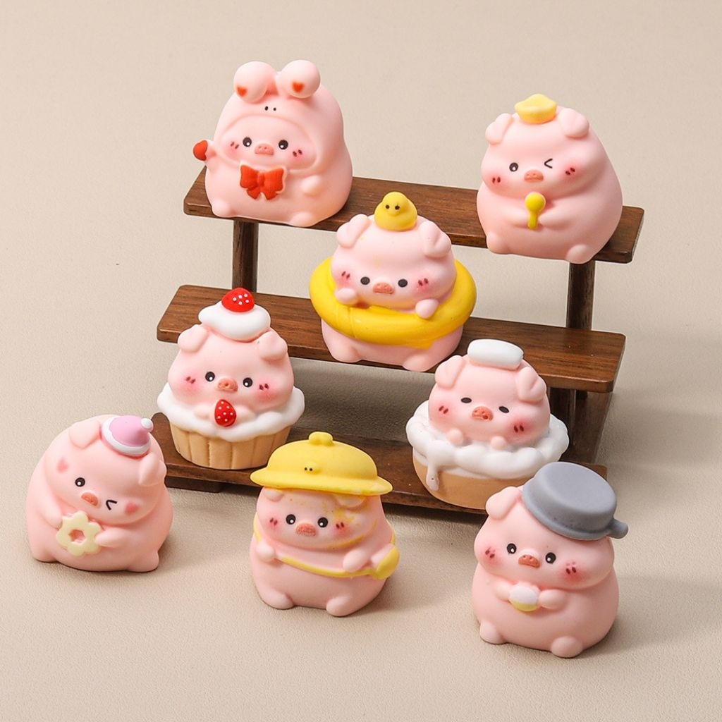 โมเดลเรซิ่นหมู โมเดลDIY ของตกแต่งบ้าน ตุ๊กตาหมู เรซิ่นDIY