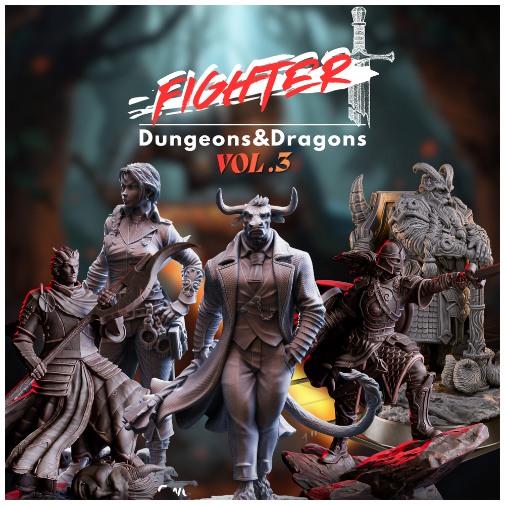 Dnd miniature ไฟเตอร์คลาส Dungeon and dragons FIGHTER CLASS [VOL.3]