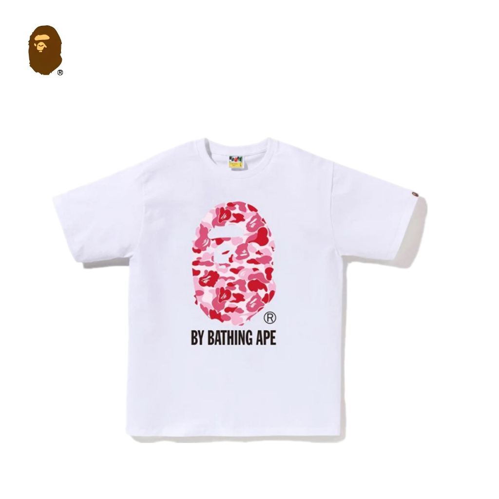 BAPE🇯🇵  ABC CAMO BY BATHING APE TEE-WHITE PINK/BLACK WHITE