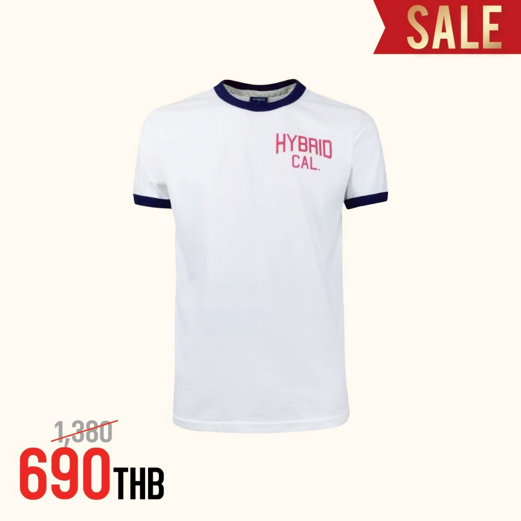 Hybrid T-shirt Men  ไฮบริดเสื้อยืดชาย สีขาว(White) MTS-1394-WH ราคา ถูกที่สุด ดีลบีเคเค
