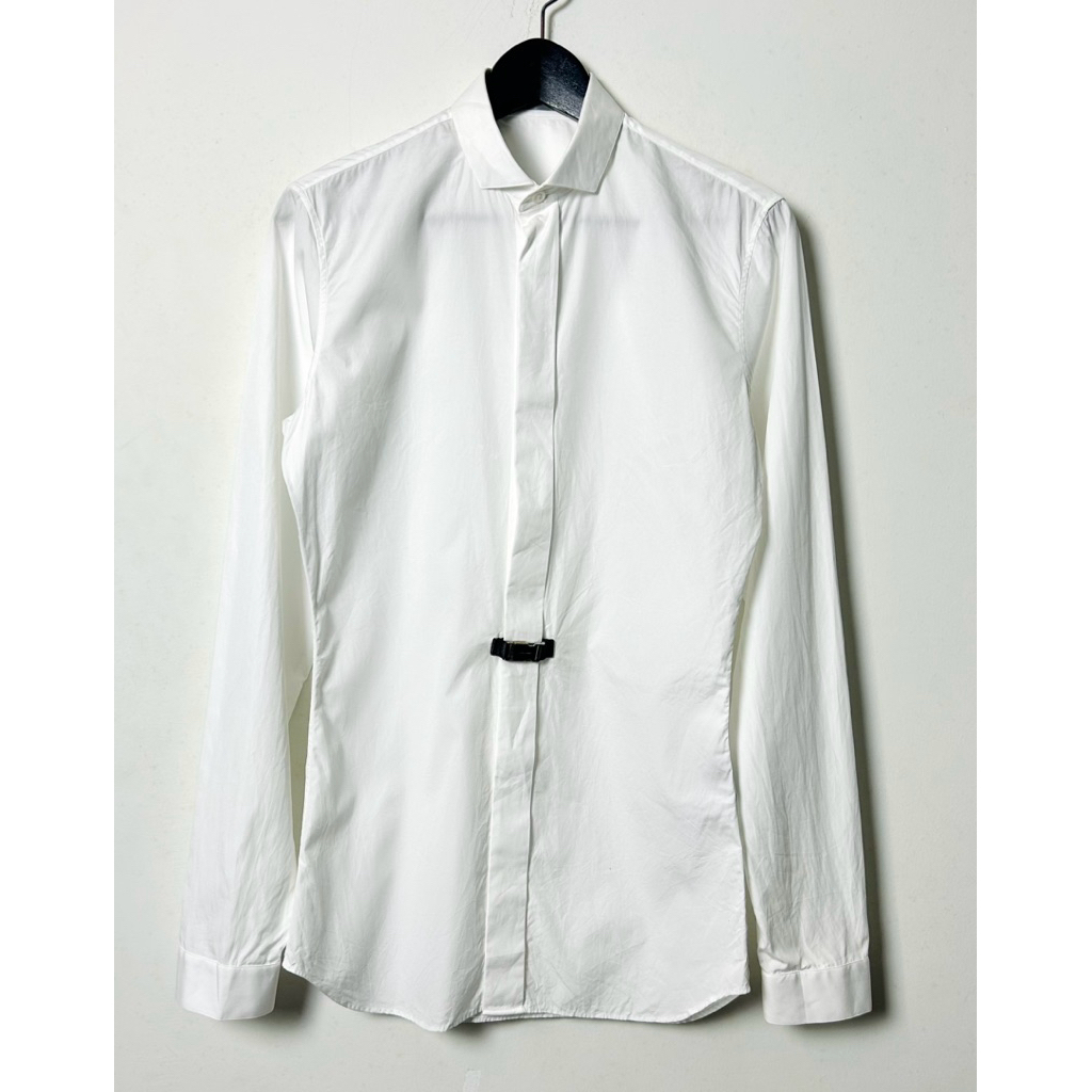 white cotton shirt made in italy