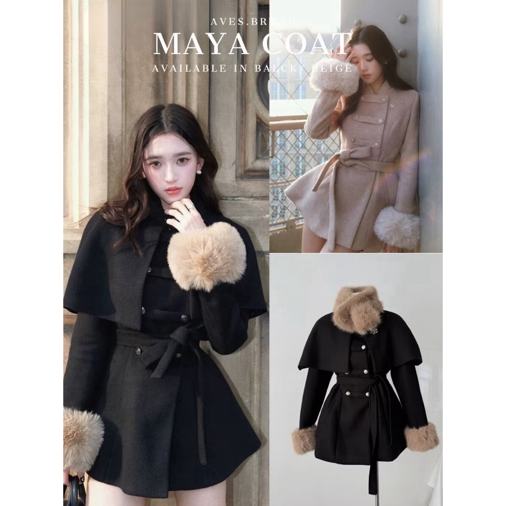 MAYA COAT เสื้อโค้ทกันหนาวผ้าวูลจากร้าน Aves.brand 🖤