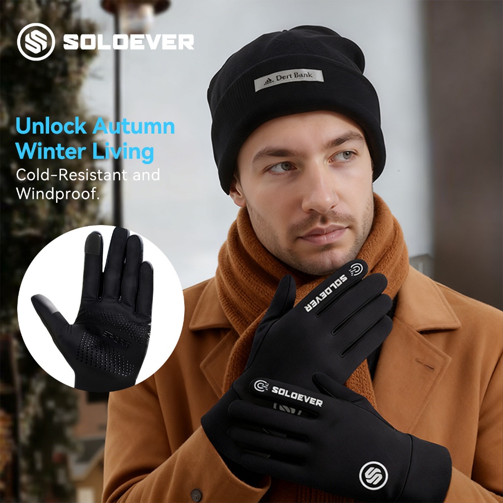 SOLOEVER ถุงมือมอเตอร์ไซค์ ถุงมือตกปลา ถุงมือปั่นจักรยานกันน้ำ ป้องกันแสงแดด UV ระบายอากาศ ใส่สบายเนื้อผ้าเย็นสบาย - รูปที่ 7