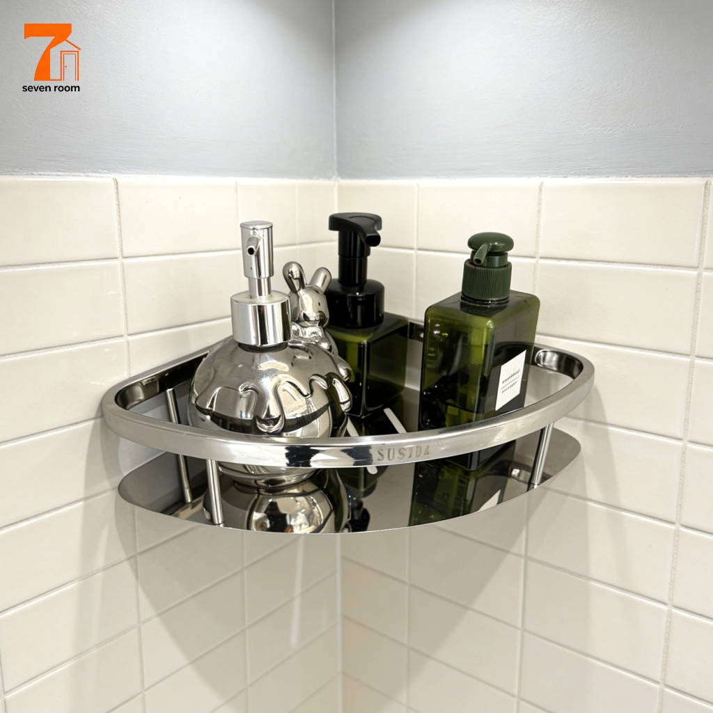 ชั้นวางของสามเหลี่ยมชั้นวางของติดผนังชั้นวางของสแตนเลส304เหมาะสำหรับห้องน้ำและมุมอื่นๆ
