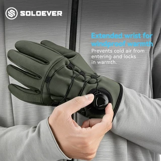 SOLOEVER ถุงมือมอเตอร์ไซค์ ถุงมือปั่นจักรยานกันน้ำ กันน้ำ สัมผัสจอได้ ระบายอากาศดี ยืดหยุ่น กันลื่น