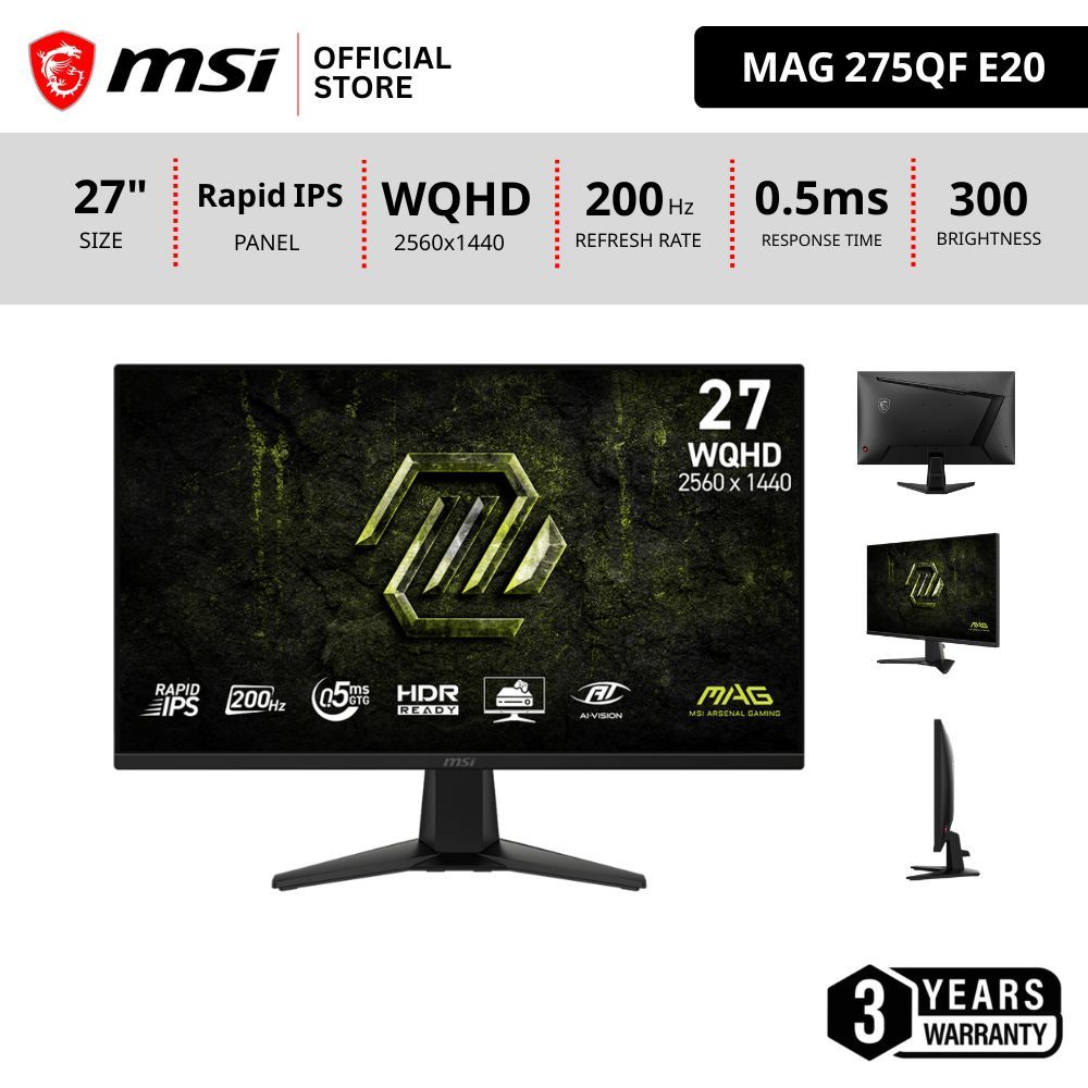 MSI MAG 275QF E20 Monitor จอคอมพิวเตอร์ 27นิ้ว