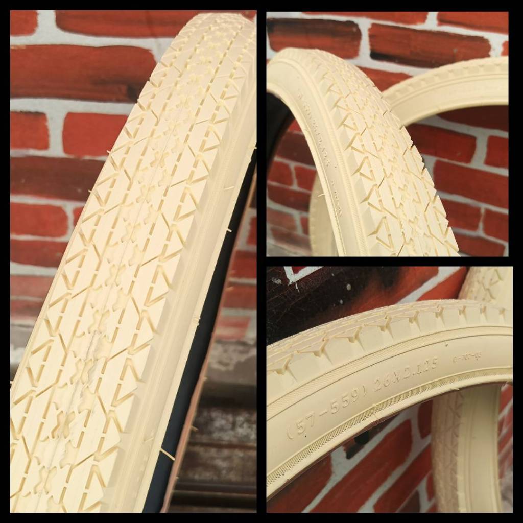 ยางนอก สีขาว 26x2.125 ยาง26นิ้วสีพิเศษ ยางนอกเสือภูเขา ลายสวย #ยาง26 #ยางขาว