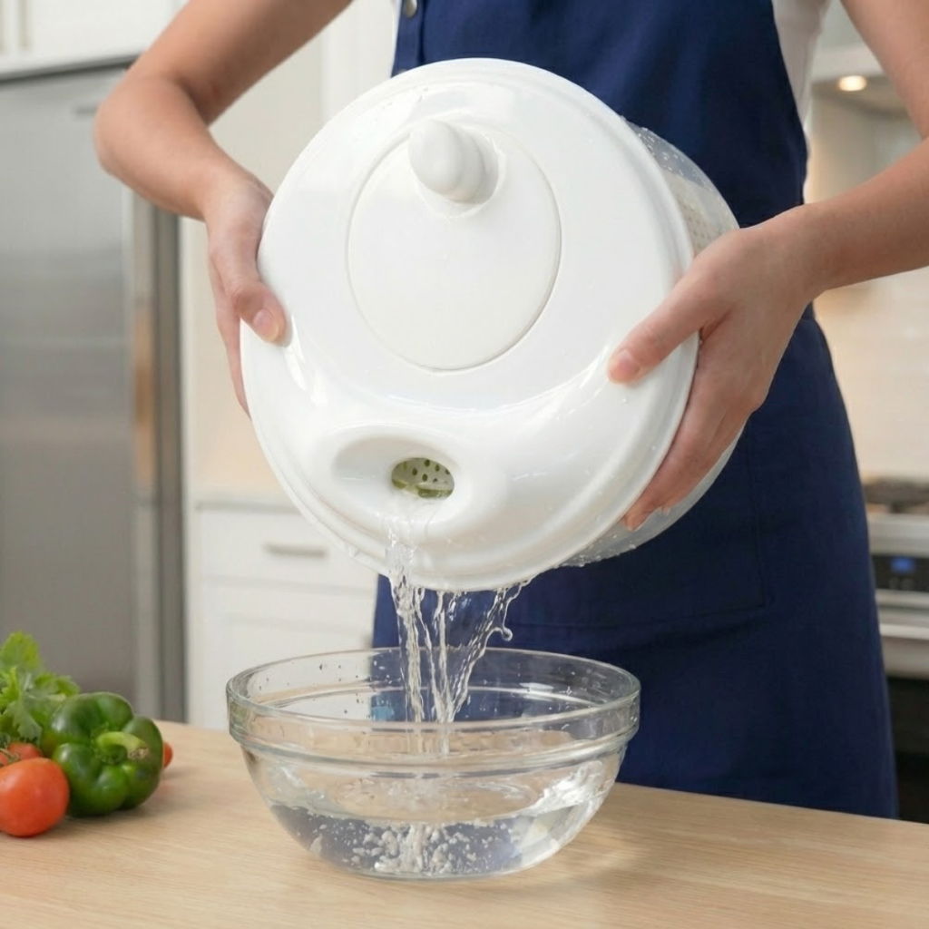 Naikrua ตะกร้าล้างผัก ความจุ 4300มล.มีตะกร้าแบบหมุนด้านใน ฟู้ดเกรด ที่ล้างผัก BPA Free Salad Spinner - รูปที่ 4