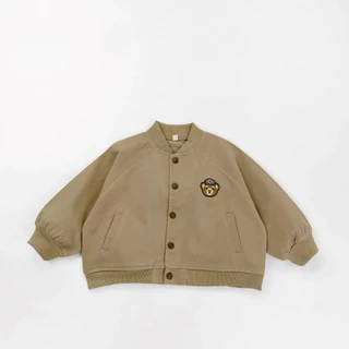 BB171 เสื้อแจ็คเก็ตเด็ก เสื้อคลุมเด็กแขนยาว ลายหมี ผ้านุ่ม ใส่สบาย สีเอิร์ธโทน เสื้อผ้าเด็ก