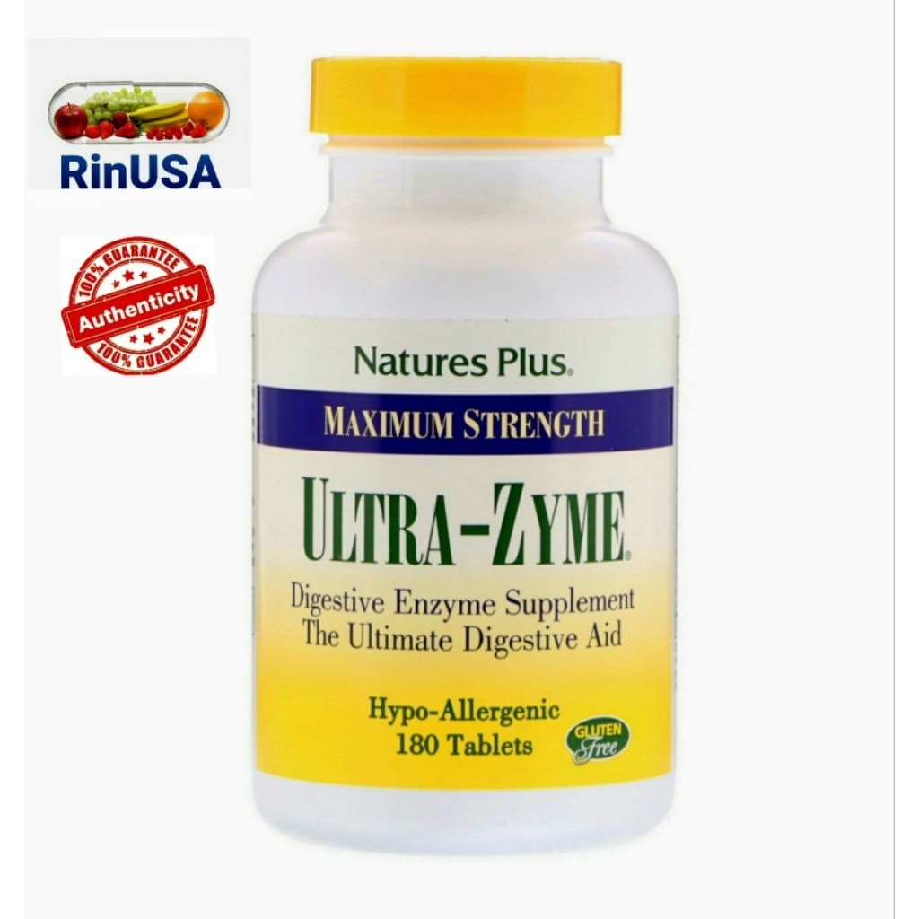 Nature's Plus, Maximum Strength Ultra-Zyme​ เอนไซม์​ช่วยย่อย กินเนื้อ ไขมันแล้วท้องอืด อาหารไม่ย่อย