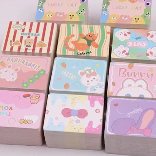 (พร้อมส่ง) กระดาษใส่พวงกุญแจ แป้นห้อยพวงกุญแจ กระดาษลายน่ารัก ขนาด 6.3*5 cm จำนวน 50 แผ่น