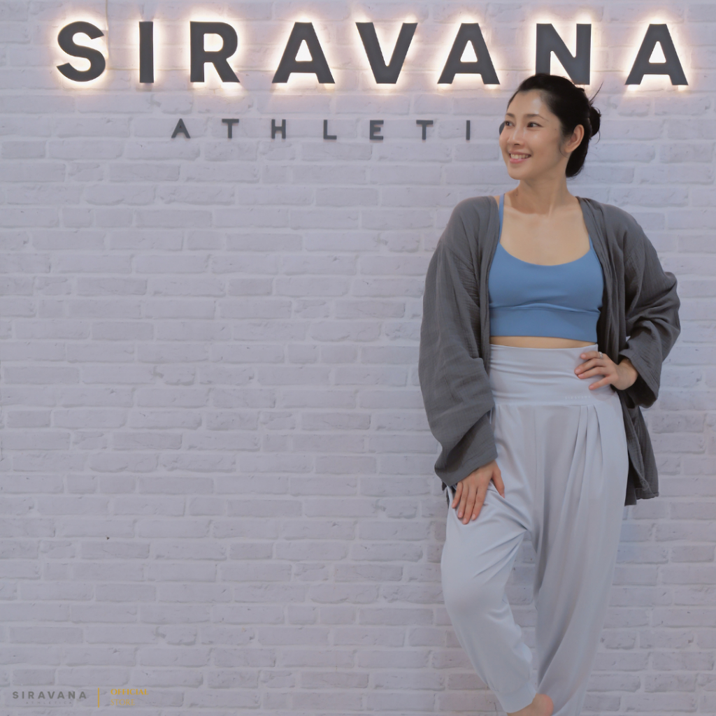 SIRAVANA JINNI YOGA PANTS รุ่น POWER FLEX กางเกงทรงจินนี่ ผ้าฝ้ายซักนุ่ม ขายาวคุณภาพดี Unisex Free Size ราคา ถูกที่สุด ดีลบีเคเค แกลเลอรีภาพที่ 4