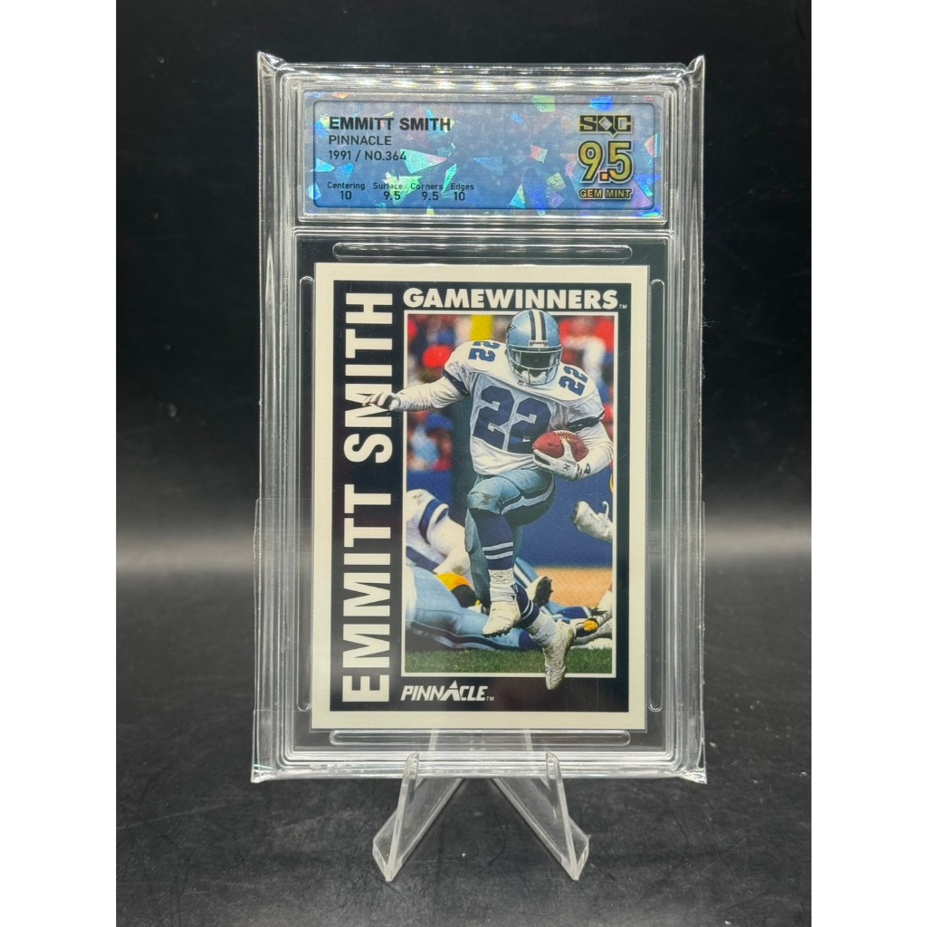 **Emmitt Smith 1991 Pinnacle #364 "Gamewinners" SQC 9.5 GEM MINT HOF Cowboys**