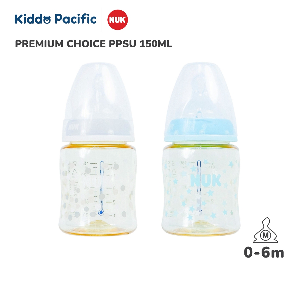 NUK PREMIUM CHOICE PPSU 150ML M 0-6M ขวดนม พร้อมระบบควบคุมอุณหภูมิ