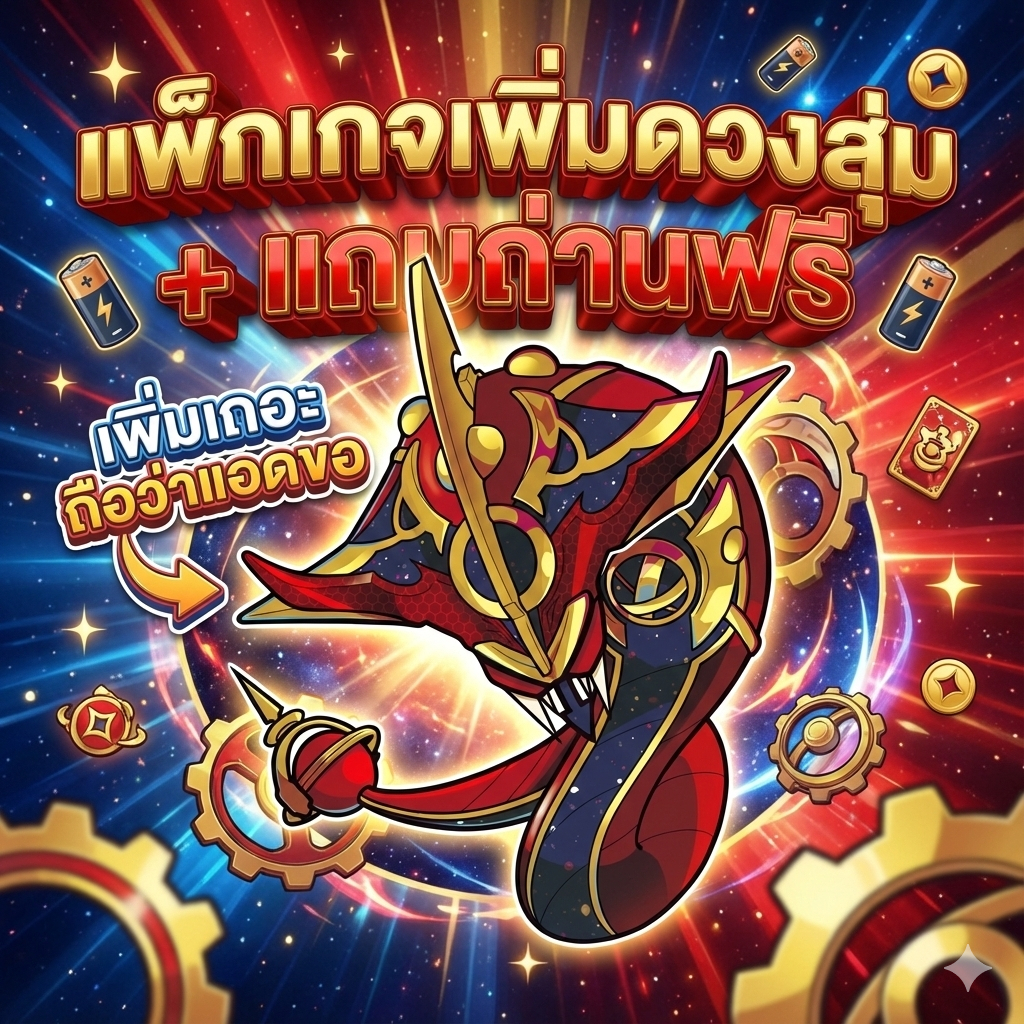 เพิ่มดวงสุ่มสินค้าของเล่นมาสไรเดอร์+แถมถ่านฟรี (ต้องซื้อคู่กับกล่องหลักเท่านั้น)