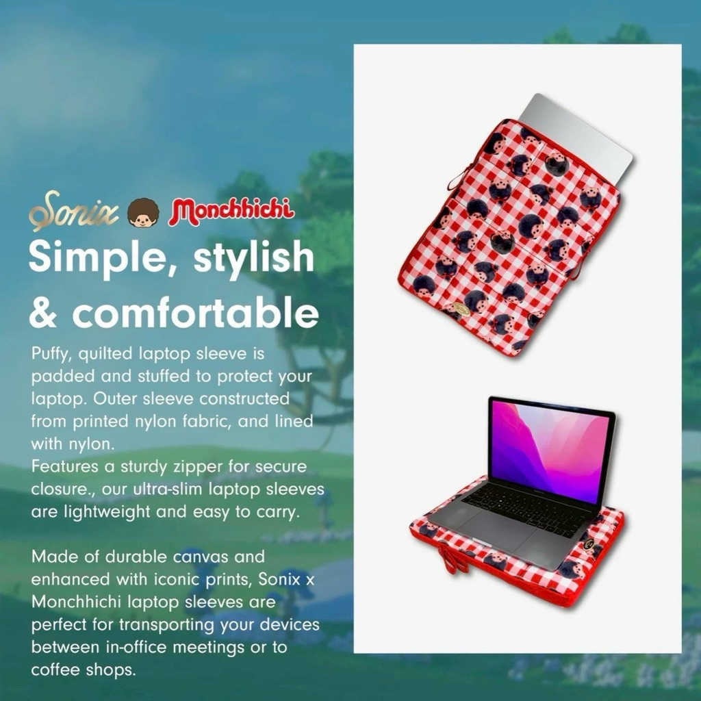 𝗦𝗼𝗻𝗶𝘅 𝘅 𝗠𝗼𝗻𝗰𝗵𝗵𝗶𝗰𝗵𝗶 𝗖𝗵𝗲𝗰𝗸 𝗣𝘂𝗳𝗳𝘆 𝗟𝗮𝗽𝘁𝗼𝗽 𝗦𝗹𝗲𝗲𝘃𝗲⬛️ ….กระเป๋าม่อนชิชิ ปกป้องแล็ปท็อป - รูปที่ 2