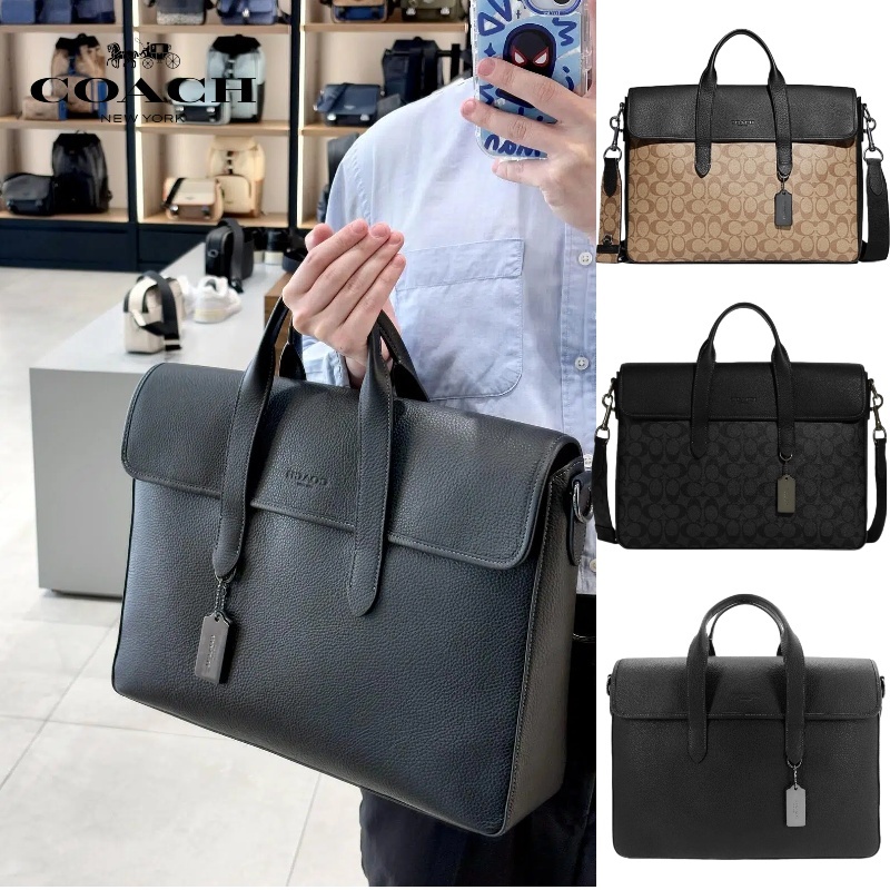 🔥 ของแท้ 100% 💖COACH Sullivan 39 หนังแท้ ทรงสาธิต พกพาง่าย ใส่ของได้เยอะ สะพายบ่าถือมือ สำหรับผู้ชาย