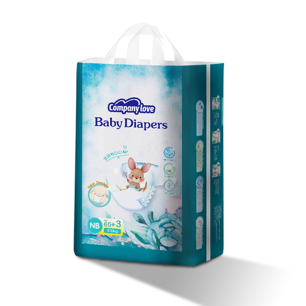 【Free 3 Pcs】Company Love Baby Diaper กางเกงผ้าอ้อมเด็ก -NB68/M54/L48/XL42/XXL36/3XL30/4XL28แพมเพิส ผ