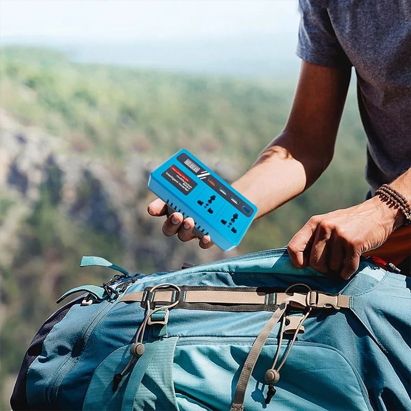 Makita Inverter Socket 120W 220V 3USB Type-C ชาร์จเร็วสำหรับแบตเตอรี่ 21V/48V แปลงไฟ DC เป็น AC พร้อมปลั๊กสากล - รูปที่ 3