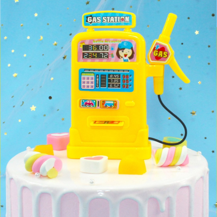 โมเดลเติมน้ำมัน G A S Station พลาสติก ชุดหัวจ่าย พร้อม F U E L Card