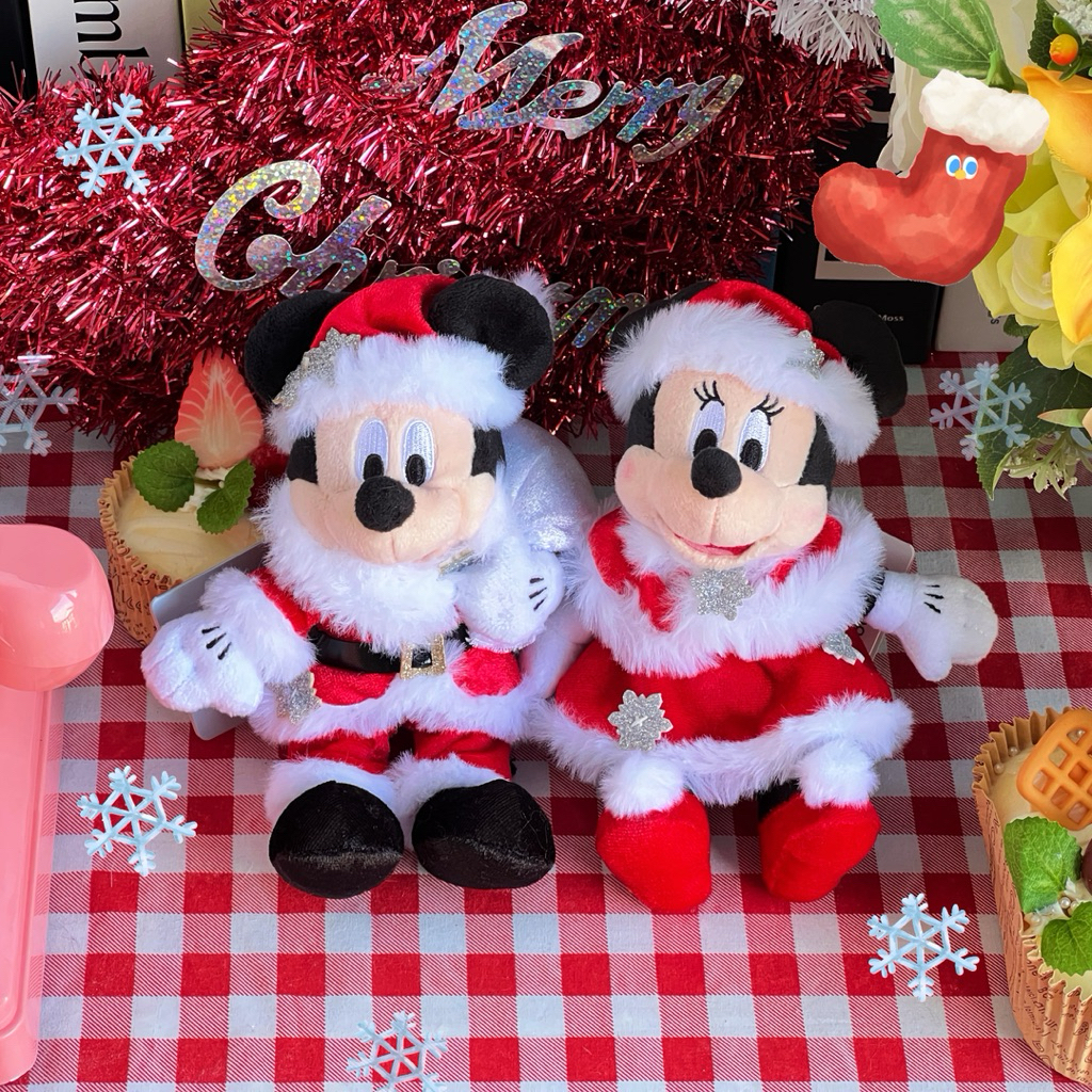 พวงกุญแจตุ๊กตาคู่ Mickey & Minnie Mouse💚♥️ Collection Disney Christmas🎄