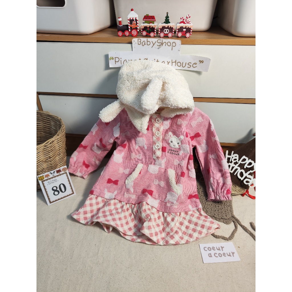 มินิเดรสแบรนด์ Coeur A Coeur รหัสDD1588 ส่งตจ่อเสื้อผ้าเด็กแบรนด์ญี่ปุ่นมือสอง