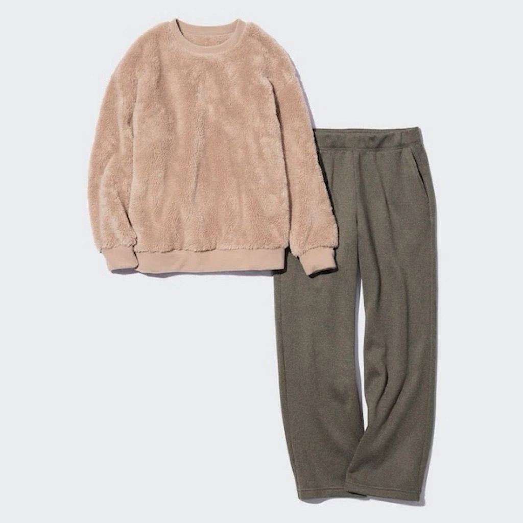 เสื้อแจ็คเก็ตกันหนาว UNIQLO Fleece แขนยาว สีดำ