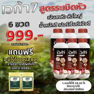 เวก้า7(เวก้าแดง) 6ขวด 6ลิตร(แถมอะมิโนไออ้อน2ซอง) สูตรขยายผล …